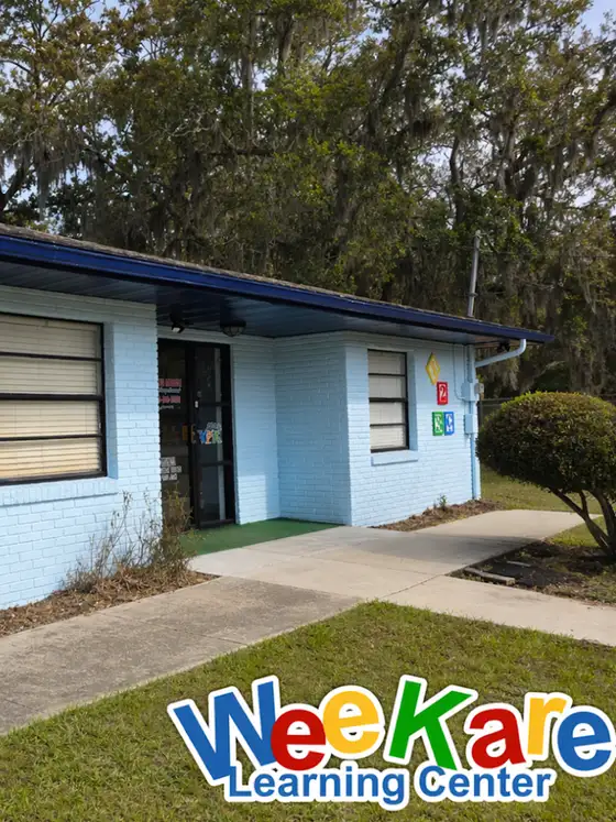 The Wee Kare building, with ABC blocks painted beside the entrance